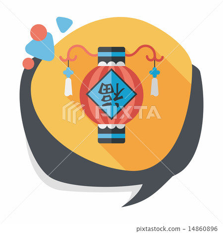 插图素材: chinese new year flat icon with long shadow,eps10