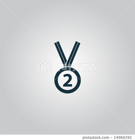 插图素材 second place award silver medal