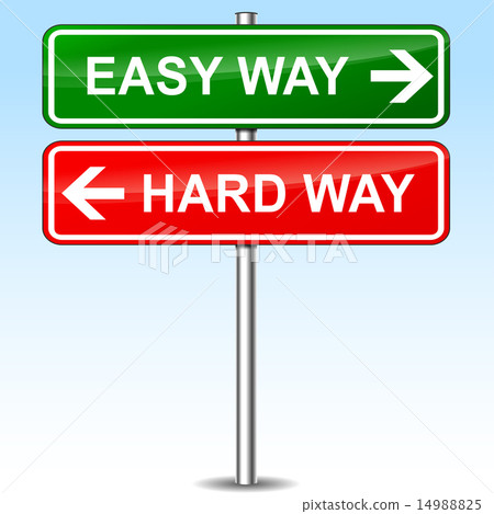 插图素材: easy and hard way directions sign 查看全部