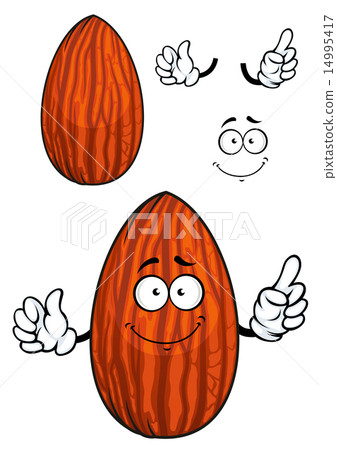 插图素材: cartoon shelled almond nut character 查看全部