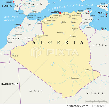 插图素材: algeria political map