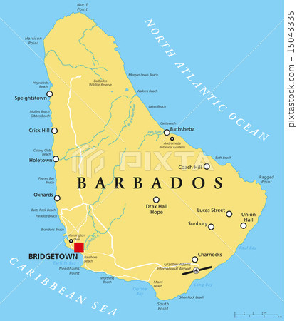 插图素材: barbados political map
