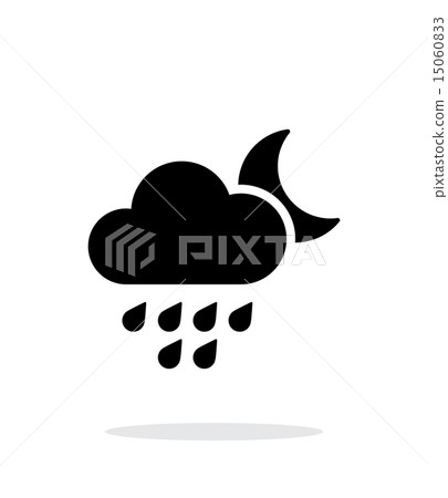 插图 light rain at night weather simple icon on white background