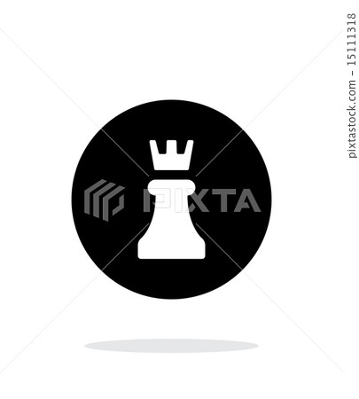 图库插图: chess rook simple icon on white background.