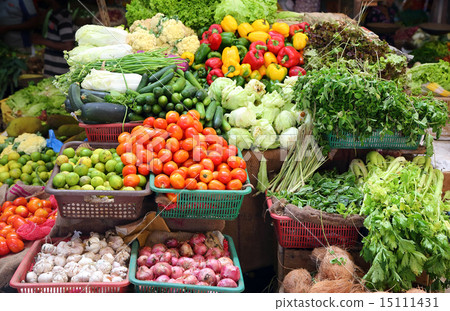 图库照片: vegetables on market in india