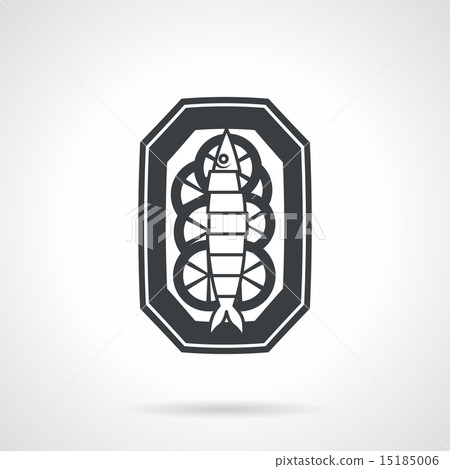 插图素材: fish dish black vector icon