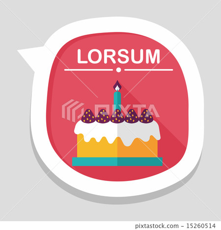 图库插图: birthday cake flat icon with long shadow,eps10