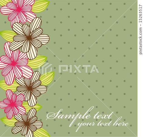 插图素材: cute flower over green background vector illustration