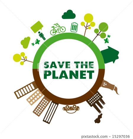 图库插图: save the planet design over white background vector