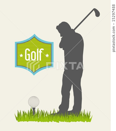 插图素材: man golfer over beige background golf vector