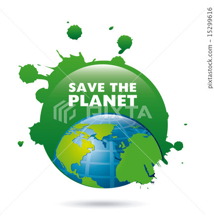 插图素材: save the planet design over white background vector