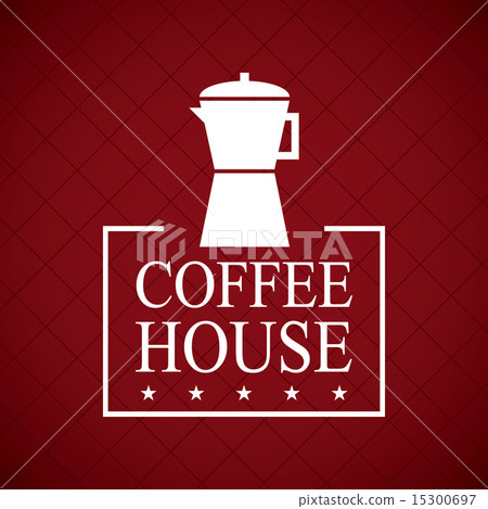 插图素材: coffee house design over red wine background vector