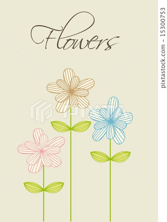 插图素材: cute flowers over beige background vector illustration