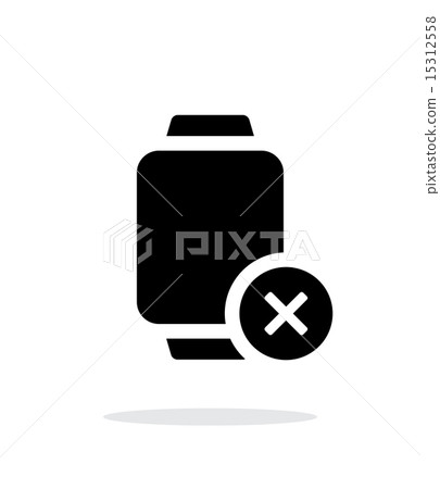 插图素材: cancel sign on smart watch simple icon on white back