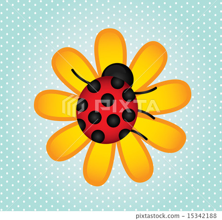 图库插图: flower design over blue background vector illustration