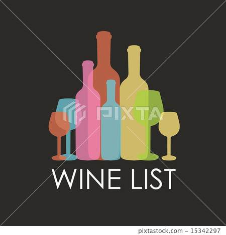 插图素材: wine list over black background vector illustration