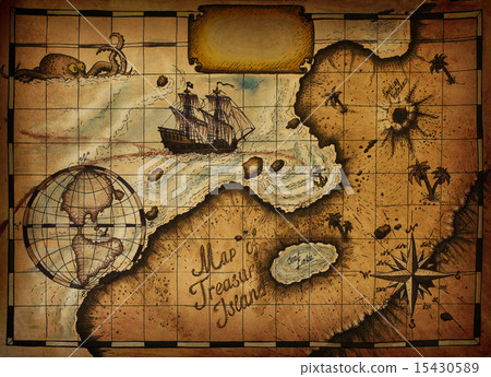 图库照片: map of treasure island