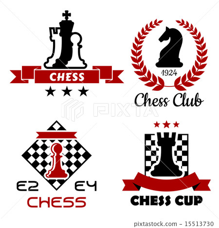 图库插图: chess cup, club and tournament symbols