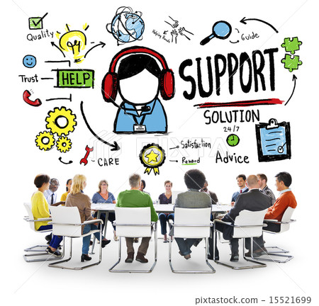 图库照片: support solution advice help care satisfaction quality