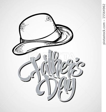 happy fathers day. hand lettering card. vector illustration