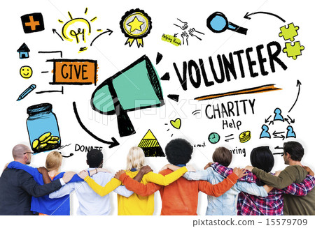 图库照片 volunteer charity and relief work donation help