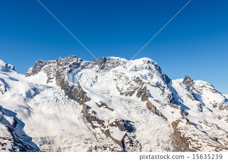 图库照片: snow mountain landscape at alps, switzerland