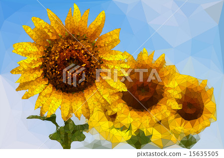 插图素材 low poly of sunflower