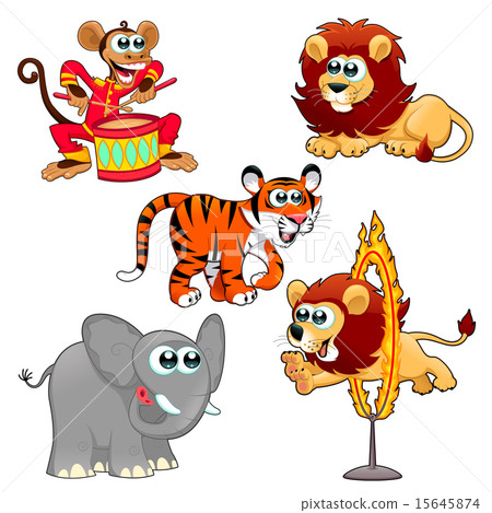 插图素材: funny circus animals 查看全部