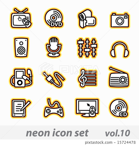 插图素材: multimedia computer icon set
