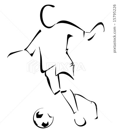 插图素材: man with the ball playing soccer