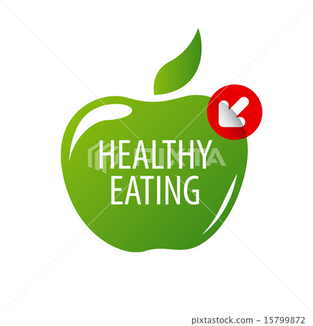 蔬菜_食品 水果 苹果 插图 vector logo green apple for a healthy