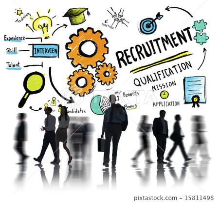 qualification,literally 图库照片: business people walking recruitment qualification