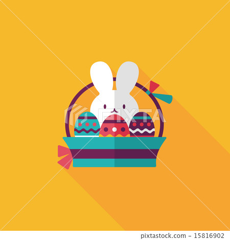 插图素材: easter bunny flat icon with long shadow,eps10