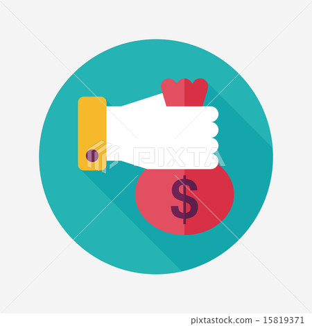 图库插图: person holding money flat icon with long shadow,eps10