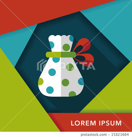 插图素材: gift flat icon with long shadow,eps10