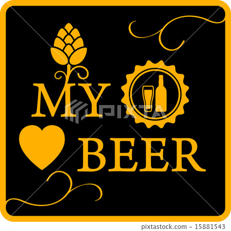 图库插图: my love beer icon