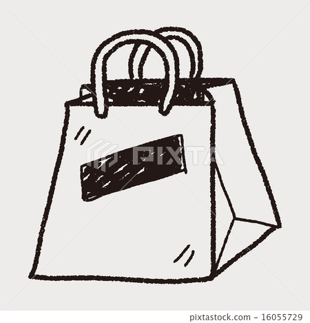 插图素材: shopping bag doodle drawing
