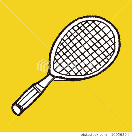 图库插图: doodle tennis racket