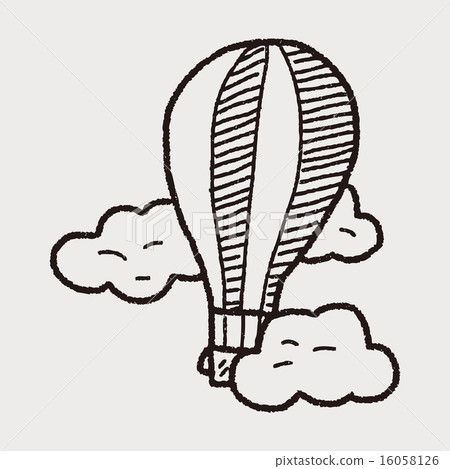插图素材: doodle hot air balloon