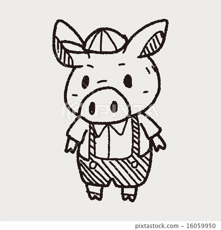 插图素材: three little pigs doodle