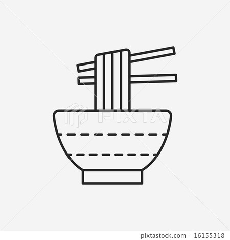 图库插图: noodle line icon