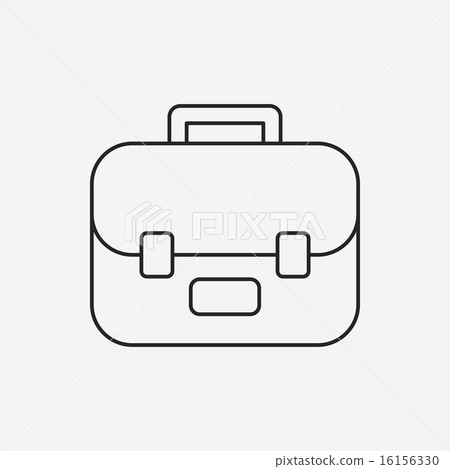 图库插图: school bag line icon