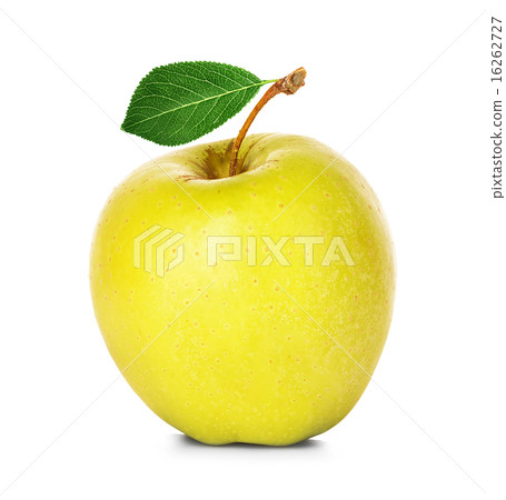 图库照片 yellow apple isolated on a white background