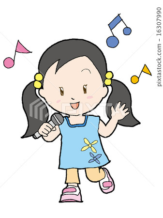 插图素材: 女孩们唱歌