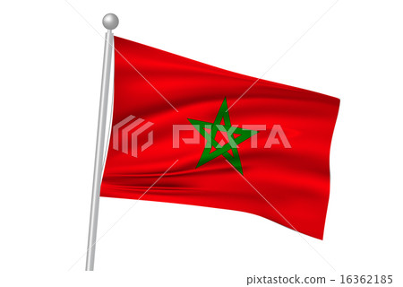 图库插图: 摩洛哥国旗的旗帜