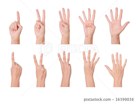 图库照片: one to five fingers count signs