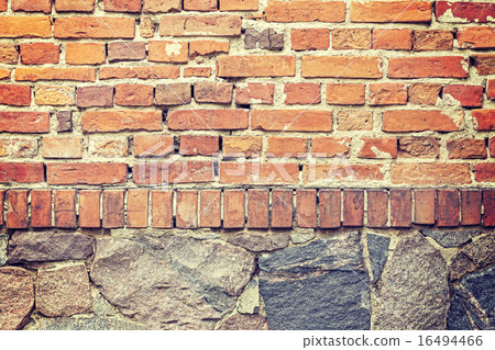 图库照片 brick and stone wall background or texture.