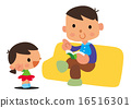 插图素材: 交谈 对话 父母和小孩
