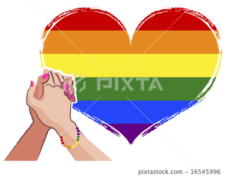 插图素材: lesbian hand in hand - lgbt concept
