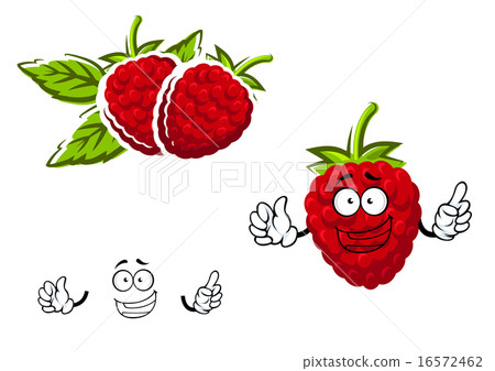 插图素材: cartoon red raspberry fruit character 查看全部